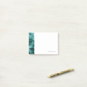 Donkergroene marmertextuur post-it® notes (Op bureau)