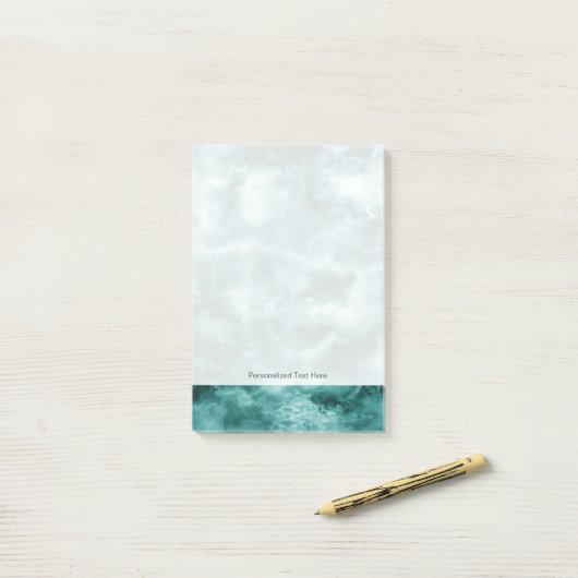 Donkergroene marmertextuur post-it® notes (Op bureau)