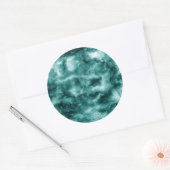 Donkergroene marmertextuur ronde sticker (Envelop)