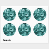 Donkergroene marmertextuur ronde sticker (Vel)