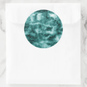 Donkergroene marmertextuur ronde sticker (Tas)