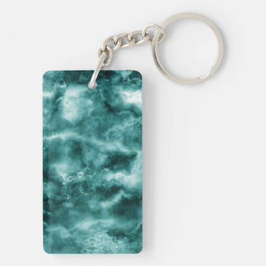 Donkergroene marmertextuur sleutelhanger (achterkant)