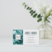 Donkergroene marmertextuur visitekaartje (Staand voorkant)