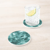 Donkergroene marmertextuur zandsteen onderzetter (Zijkant)