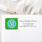 Donkergroene Marokkaanse Tegels Lattice Gepersonal Etiket (Insitu)