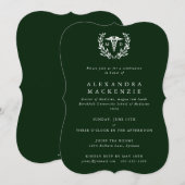 Donkergroene MD Caduceus+Laurierkrans Afstuderen Kaart (Voorkant / Achterkant)