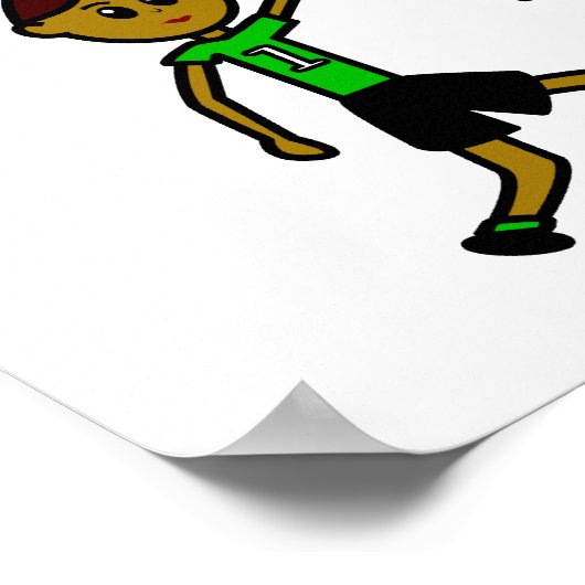 Donkergroene meisjes Basketball Poster (Hoek)