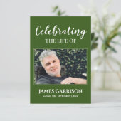 Donkergroene Memorial Funeral Prayer Kaart met fot (Staand voorkant)