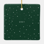 Donkergroene Merry en gehuwde foto Keramisch Ornament (Achterkant)