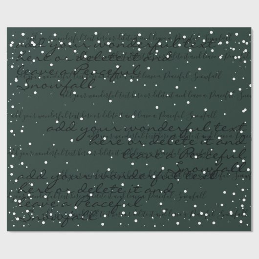 Donkergroene minimalistische aangepaste script tek cadeaupapier (Vlak)