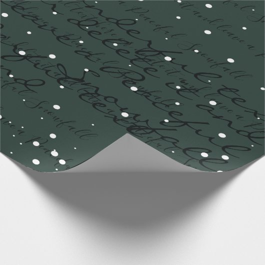 Donkergroene minimalistische aangepaste script tek cadeaupapier (Hoek)