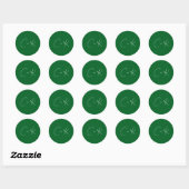 Donkergroene minimalistische bruiloft ronde sticker (Vel)
