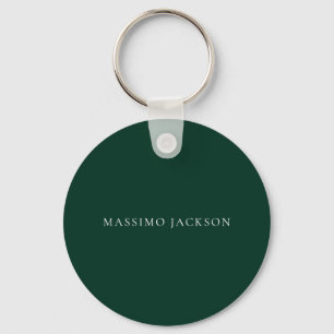 Donkergroene minimalistische effen moderne estheti sleutelhanger