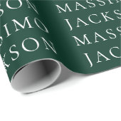 Donkergroene minimalistische gewone moderne esthet cadeaupapier (Rol Hoek)
