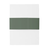 Donkergroene minimalistische Scandi-bruiloft Uitnodigingen Wikkel (Achterkant Voorbeeld)