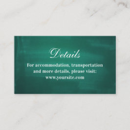Donkergroene moderne bruiloft details. Eenvoudige  Informatiekaartje