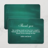 Donkergroene moderne bruiloft. Eenvoudige elegante Bedankkaart (Voorkant / Achterkant)