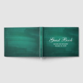 Donkergroene moderne bruiloft. Eenvoudige elegante Gastenboek (Volledig)