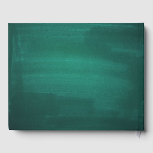 Donkergroene moderne bruiloft. Eenvoudige elegante Gastenboek (Achterkant)