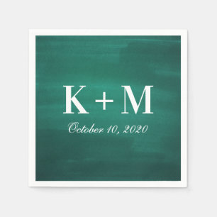Donkergroene moderne bruiloft. Eenvoudige elegante Servet