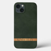 Donkergroene moderne elegante naam gepersonaliseer Case-Mate iPhone case (Achterkant)