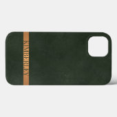 Donkergroene moderne elegante naam gepersonaliseer Case-Mate iPhone case (Achterkant (horizontaal))