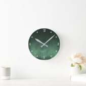 Donkergroene, moderne, roestrijke Abstracte omber Ronde Klok (Huis)