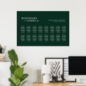 Donkergroene moderne zitplaatskaart Vind uw stoel Poster (Thuiskantoor)