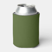 Donkergroene mos effen kleur blikjeskoeler (Blikje Voorkant)