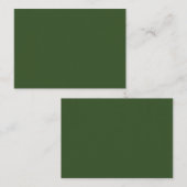 Donkergroene mos effen kleur notitiekaartje (Voorkant / Achterkant)