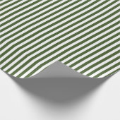 Donkergroene mosgroene en witte strepen cadeaupapier (Hoek)