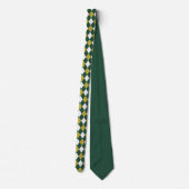 Donkergroene & Mosterd Argyle Patroon Heren Das (Achterkant)