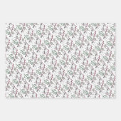 Donkergroene naalden rode holly Berries Patroon Inpakpapier Vel (Voorkant)