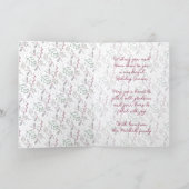 Donkergroene naalden rode holly Berries Patroon Kaart (Binnen)