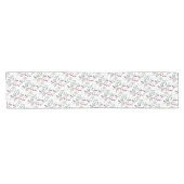 Donkergroene naalden rode holly Berries Patroon Korte Tafelloper (Horizontaal)