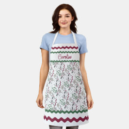 Donkergroene naalden rode holly Berries Patroon Schort