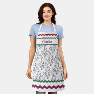 Donkergroene naalden rode holly Berries Patroon Schort