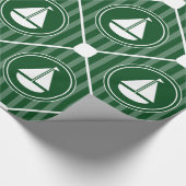 Donkergroene Nautical Sailboat Cadeaupapier (Hoek)