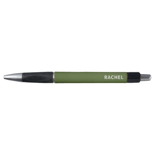 Donkergroene Olijf Eenvoudig Modern Pen (Voorkant)