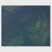 Donkergroene palmbladeren inpakpapier - tropisch (Vlak)