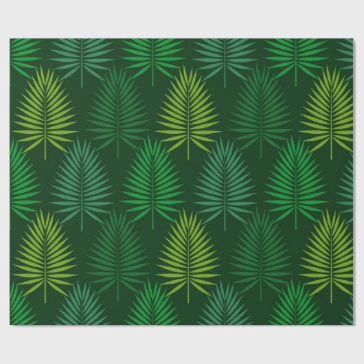 Donkergroene palmbladeren Verpakkingspapier Cadeaupapier (Vlak)