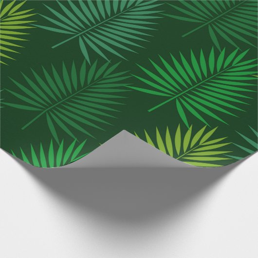 Donkergroene palmbladeren Verpakkingspapier Cadeaupapier (Hoek)