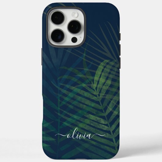 Donkergroene palmenbladeren – op maat Case-Mate iPhone case (Achterkant)