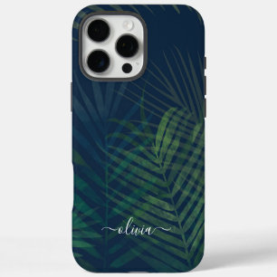 Donkergroene palmenbladeren – op maat iPhone 16 pro max hoesje