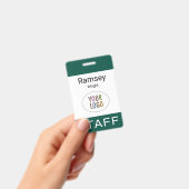 Donkergroene personeels ID naam badge haspel clip (Handheld)