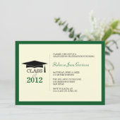 Donkergroene pet tassel afstuderen bekendmaking kaart (Staand voorkant)