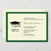 Donkergroene pet tassel afstuderen bekendmaking kaart (Voorkant / Achterkant)