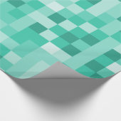 Donkergroene pixels cadeaupapier (Hoek)