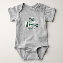 Donkergroene Play Rattle Beer Baby Bodysuit
