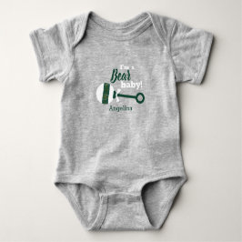 Donkergroene Play Rattle Beer Baby Bodysuit
